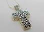 Carolyn Pollack Relios 925 Large Filigree Cross Pendant Necklace 25.2g image number 2