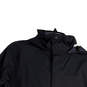 Womens Black Long Sleeve Zipped Pockets Hooded Full-Zip Rain Coat Size 8 image number 3