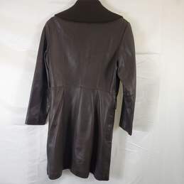 Jones NY Women Brown Leather Coat S alternative image