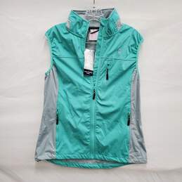 NWT Little Donkey Andy WM's Dry Tech Pale Green & Gray Polyester Blend  Vest Size M