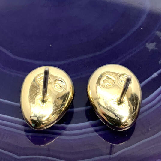 Designer Swarovski Gold-Tone Teardrop Rhinestones Fashion Stud Earrings image number 4