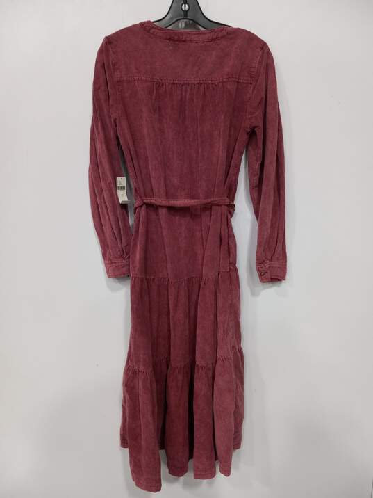 Anthropologie Women's Red Corduroy Maxi Dress Size S - NWT image number 2