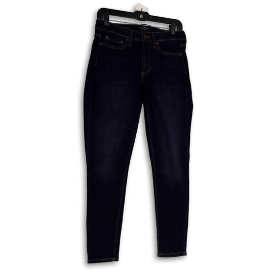 Womens Blue Denim Medium Wash Curvy Pockets Skinny Leg Jeans Sz Petite 27/4 image number 1
