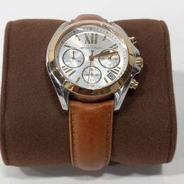 Men's Michael Kors Bradshaw Chronograph Tow-Tone Leather Watch MK2301 alternative image