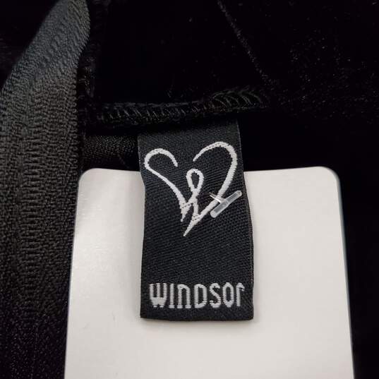 Windsor Women Black Velvet Maxi Dress XL  NWT image number 1