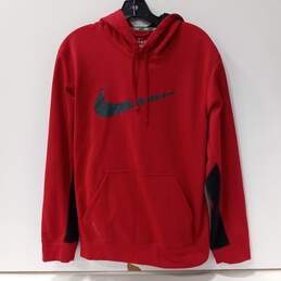 Nike Red And Black Therma-Fit Hoodie Size S