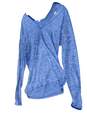 Under Armour Women's Blue Heather Long Sleeve Hooded Activewear T Shirt Size Medium image number 3