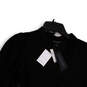 NWT Womens Black V-Neck Balloon Sleeve Pullover Blouse Top Size Small image number 3