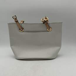 Michael Kors Womens White Leather Adjustable Strap Pockets Magnetic Tote Bag alternative image
