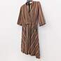 RED Valentino Multicolor Stripes Short Sleeve Casual Pleated Midi Dress Size S with COA image number 3