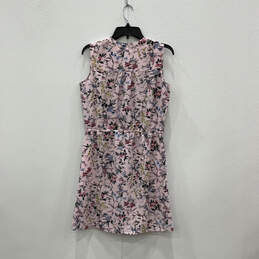 NWT Womens Pink Floral Sleeveless Button Front Fit And Flare Dress Small alternative image