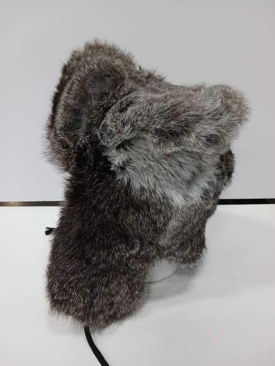Unbranded Gray Fur Trapper Hat image number 4