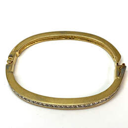 Designer Swarovski Gold-Tone Rhinestone Hinged Fashionable Bangle Bracelet alternative image