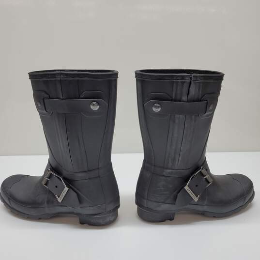 Hunter Original Short Biker Mid Calf Rain Boots Size 5M/6F image number 3