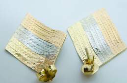Elegant 14K Tri Color Gold Drop Earrings 2.7g alternative image
