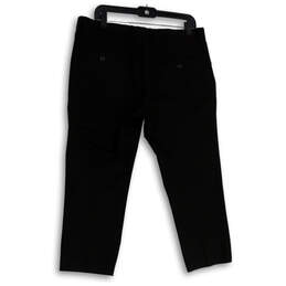 Mens Black Flat Front Slash Pocket Straight Leg Formal Dress Pants Sz 34/29 alternative image