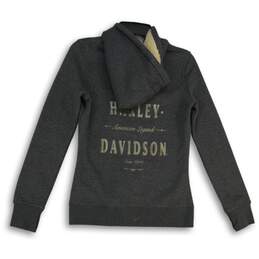 NWT Harley Davidson Womens Gray Fleece Long Sleeve Full-Zip Hoodie Size XS alternative image