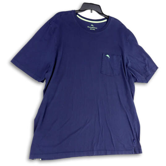 Mens Blue Short Sleeve Crew Neck Regular Fit Pullover T-Shirt Size 2XLT image number 1