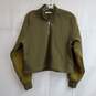 Rag And Bone Fleece 1/2 Zip Sweatshirt Womens Size L Green Cutoff Sz XS/TP image number 1