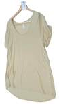 Womens Beige Short Sleeve Round Neck Casual T Shirt Size 3XL image number 4