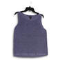 Womens Blue Knitted Sleeveless Round Neck Pullover Tank Top Size Medium image number 1