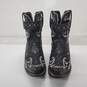 J.B. Dillon Reserve Black Leather Embroidered Buckle Western Boots Women's Size 9B image number 2