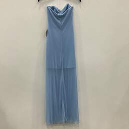 NWT Teeze Me Womens Blue White Lace Sweetheart Neck Strapless Maxi Dress Size 1 alternative image