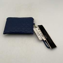 NWT Womens Blue Leather Quilted Zip Lock Detachable Wristlet Wallet alternative image