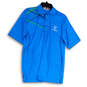 Mens Blue Regular Fit Short Sleeve Spread Collar Pullover Polo Shirt Size M image number 1