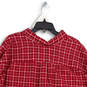 Mens Red Plaid Long Sleeve Pocket Collared Button Up Shirt Size 2XL image number 4