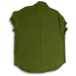 Womens Green Short Sleeve Regular Fit Collared Button-Up Shirt Size XS alternative image