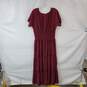 Belle Poque Burgundy Tiered Maxi Dress WM Size L NWT image number 2