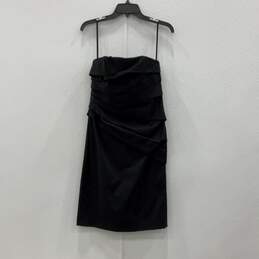 Womens Black Strapless Back Zip Short Cocktail Mini Dress Size 4