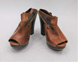 Levis Brown Mules/Slides Wedge  on Heels And On Leather Women's Size 23 UK