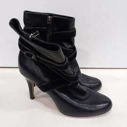 Womens Black Air Talia Zip Almond Toe Stiletto Ankle Booties Size 8.5B alternative image