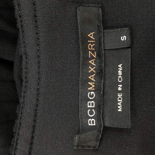 BCBGMAXAZRIA Women Black Ruched Pleated Dress S image number 3