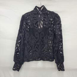 NWT Anthropologie WM's Black Lace Blouse Top Size XXS alternative image