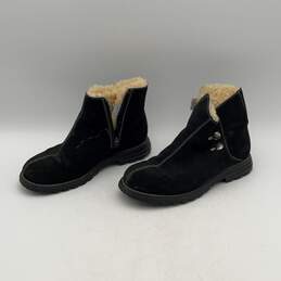 Ugg Womens Princeton Australia Black Fur Round Toe Side Zip Winter Boots Size 7