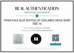 AUTHENTICATED MEN'S FENDI PALE BLUE BUTTON UP SHIRT SIZE 16 alternative image