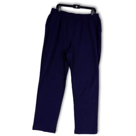 Womens Blue Stretch Elastic Waist Slash Pockets Pull-On Sweatpants Size XL image number 1