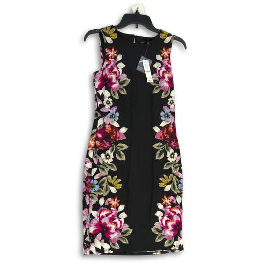 NWT Womens Multicolor Floral Round Neck Sleeveless Sheath Dress Size XS image number 1