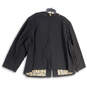 NWT Womens Black Embellished Round Neck Long Sleeve Collarless Jacket Sz 4X image number 2