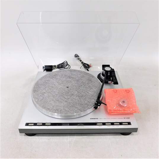 VNTG Onkyo Brand CP-1130F Model Direct Drive Turntable w/ Cables (Parts and Repair) image number 1
