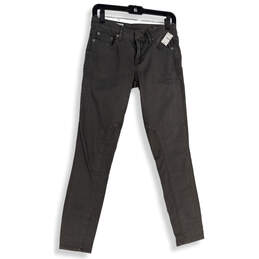 NWT Womens Gray Denim Medium Wash 5-Pocket Design Skinny Leg Jeans Size 27