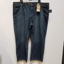 Womens Blue Dark Wash Denim Stretch Pockets Straight Jeans Jeans Size 3XL