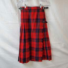 James Dalgliesh Red Plaid Skirt