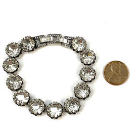 Designer Stella & Dot Silver-Tone Multiple Crystal Cut Stone Chain Bracelet alternative image