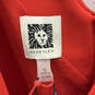NWT Womens Red Sleeveless V-Neck Back Zip Fancy Sheath Dress Size 12 image number 3