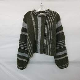 Kerisma Green & Gray Bell Sleeve Knit Sweater WM Size O/S