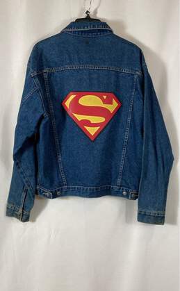 Warner Bros Mens Blue Cotton Superman Long Sleeve Denim Trucker Jacket Size M alternative image
